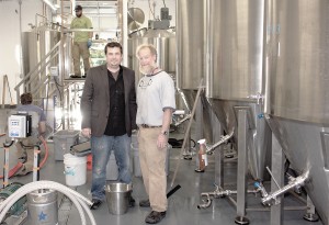 Tod Mott (right), Owner - Tributary Brewing Co with Eric Taubert (left), Publisher - Ogunquit Barometer